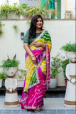 Pure Organza Fabric Multi Shaded Leheriya Saree with Gotta Patti Handwork