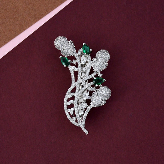 Silver Plated Flower Saree Pin