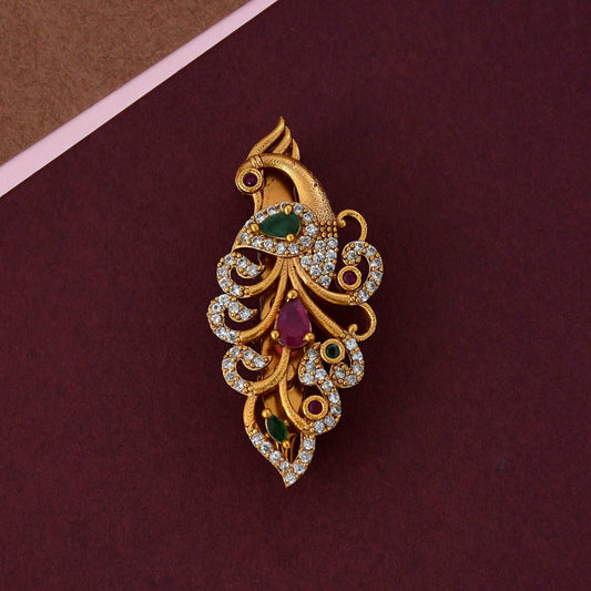 Antique Dancing Peacock Saree Pin