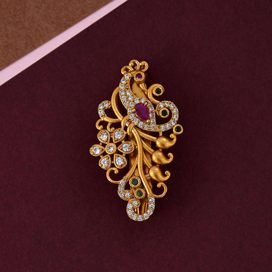 Antique Peacock Tree Saree Pin