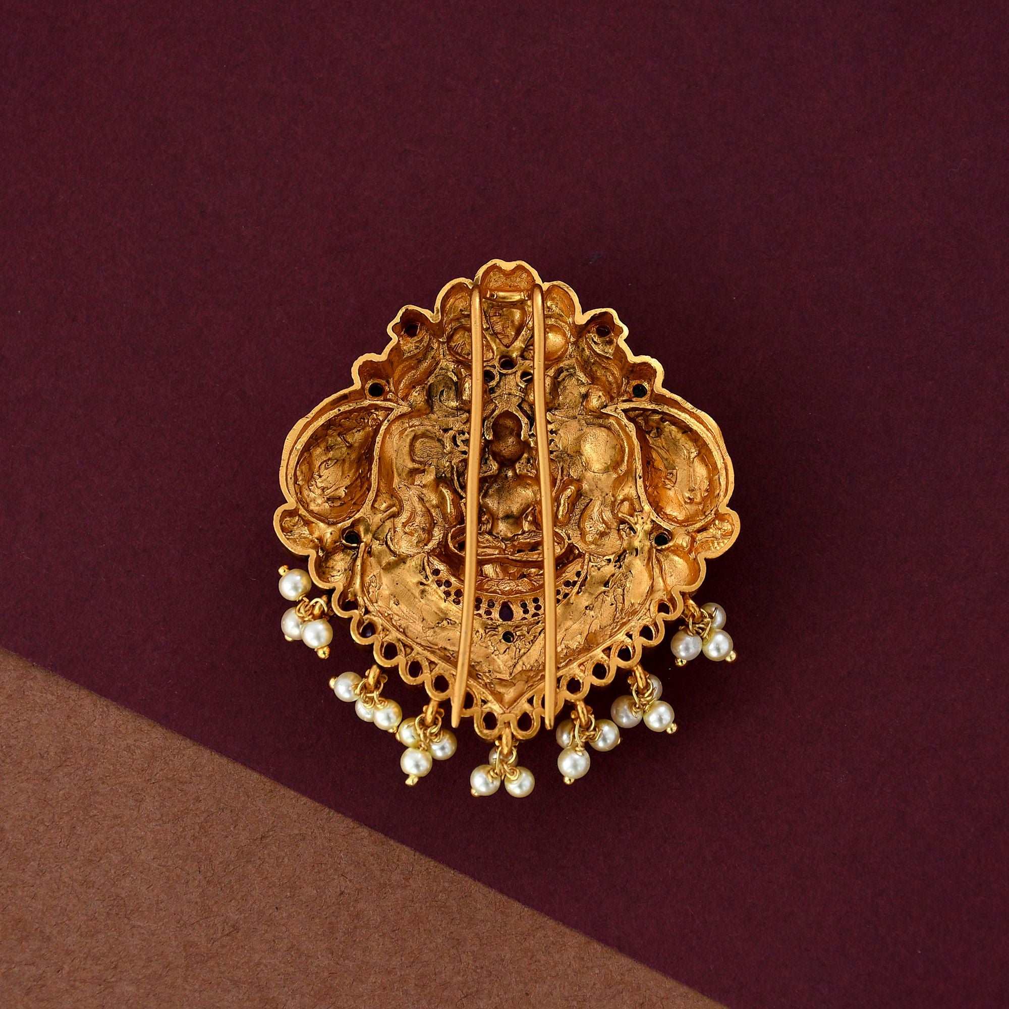 Antique Temple  Jaali Hair Brooch