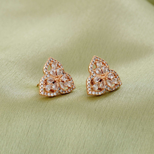 Trendy Flower Dimond Studs