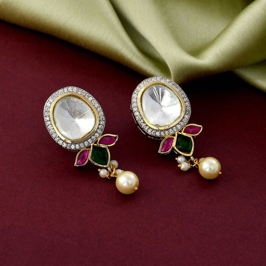 Elementary Diamond Kundan Earrings