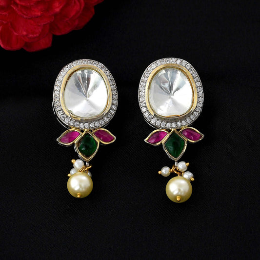 Elementary Diamond Kundan Earrings