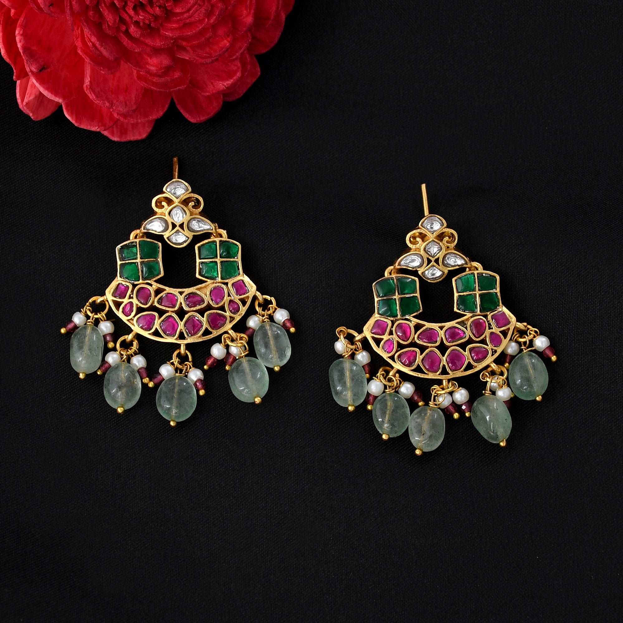 Amaya Kundan Chandbali earrings