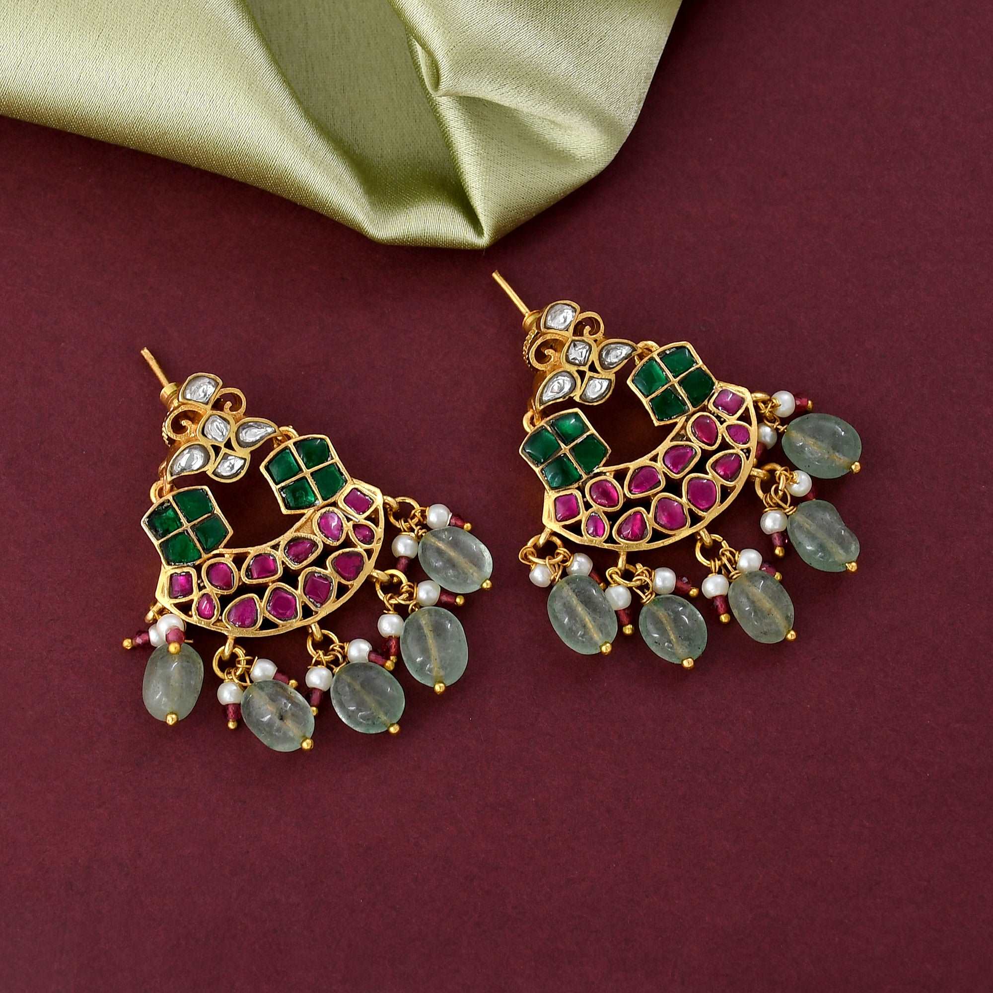 Amaya Kundan Chandbali earrings