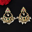 Anvaya Gold Plated Multicolor Chandbali Earring