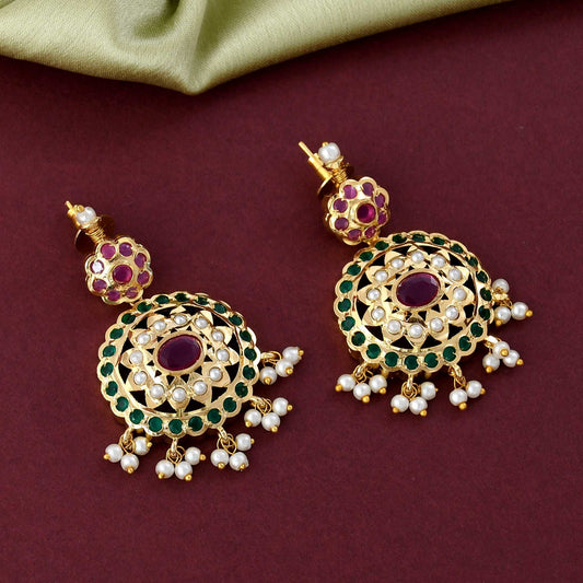 Ruby Gold Plated Earrings