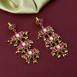 Three Layer Lotus Kundan Earrings