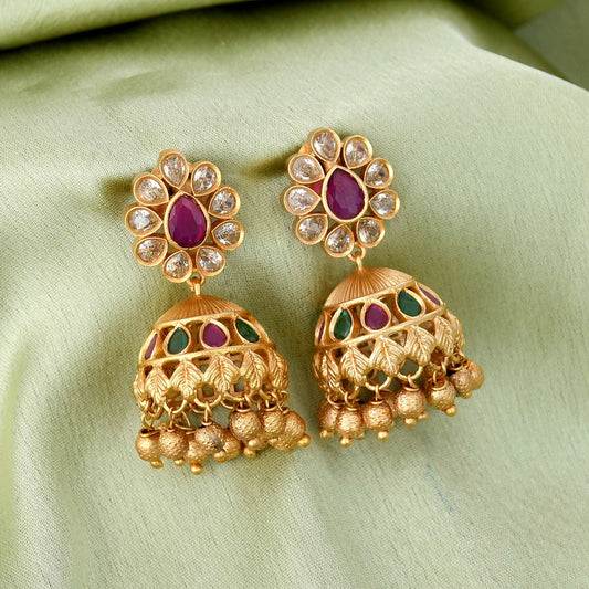 Shyla Antique Matte Finish Jhumka