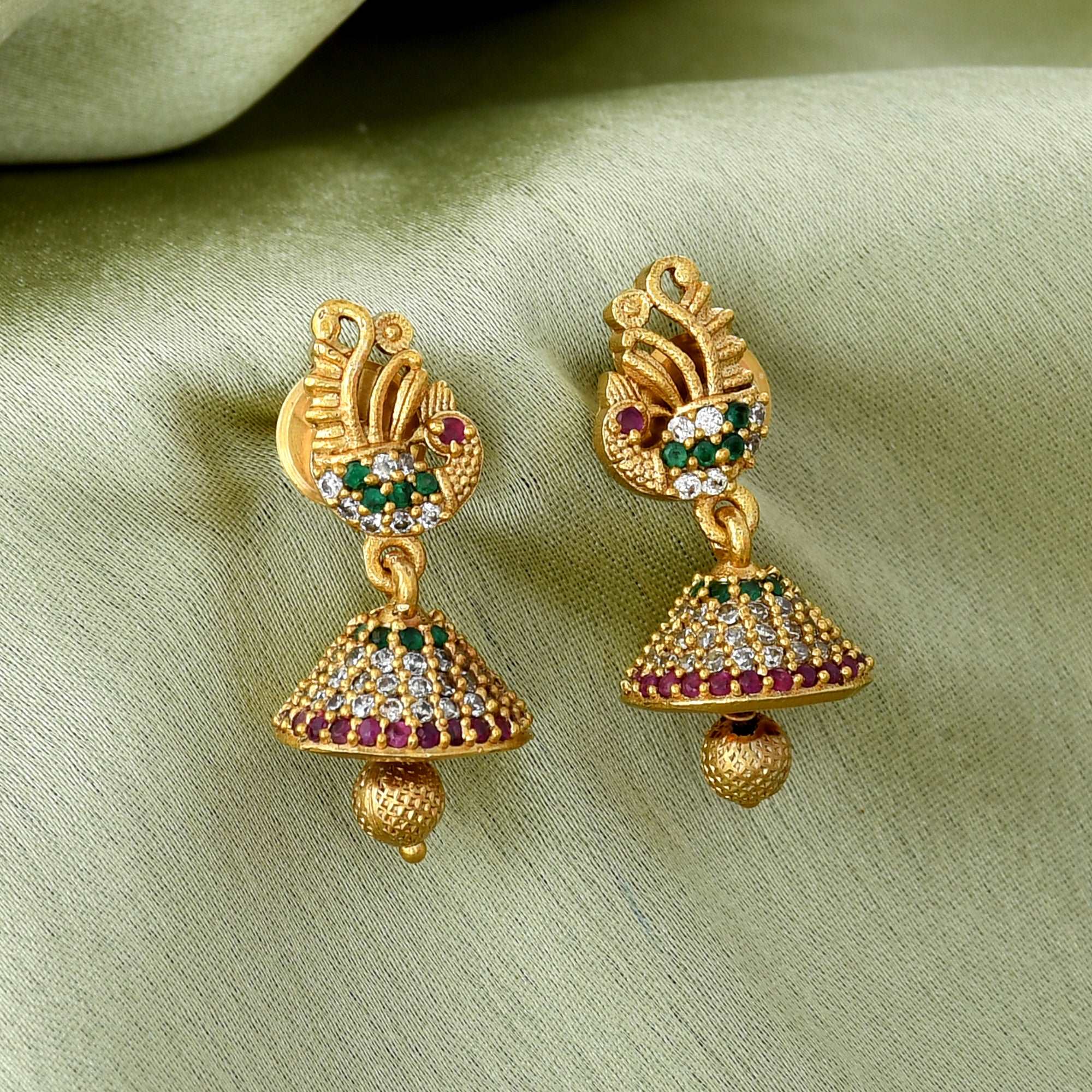 Peacock Design Jhumka Earring