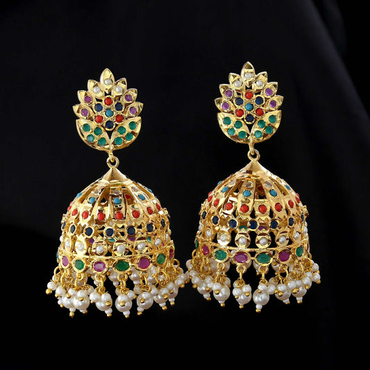 Oversized Jadaau Multicolor Jhumka