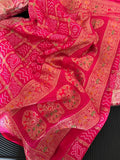 HO silk fabric rani pink gharchola saree