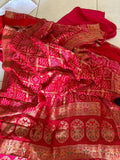 HO silk fabric rani pink gharchola saree