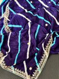 Modal Silk blue Leheriya With Gota Patti Handwork