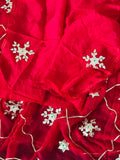 Pure Chiffon fabric Charkhi And Sachcha Gota Patti Jaal Work