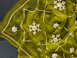 Pure Chiffon Fabric Rani Pink Charkhi Gota And Sachcha Gota Jaal Work Saree
