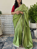 Upada Silk Fabric Saree with Gota Patti and Pearl work