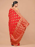 Banarasi Upada silk Red color with Meena Zari Border with Bandhani all Over