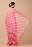 Organza fabric Pink color Saree with Gota Patti, Sequins, Zardozi & Pearl Mix Work