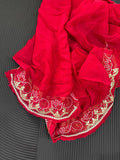 Ho Silk Fabric Gharchola Bandhni Saree With Gota Patti Handwork