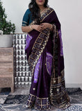 H.O. Silk Fabric Gharchola Bandhni Saree With Gotta Patti Handwork