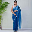 Saphire Blue Organza saree