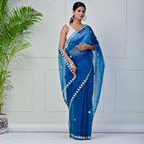 Saphire Blue Organza saree