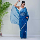 Saphire Blue Organza saree